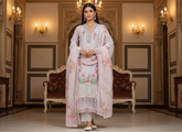 Chandni Baby pink Floral Stitched suit set with printed dupatta