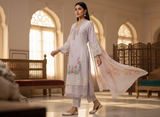 Chandni Baby pink Floral Stitched suit set with printed dupatta