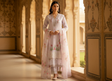 Chandni Baby pink Floral Stitched suit set with printed dupatta