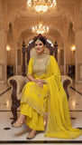 Sunshine Royale – Yellow Zari Embroidered Palazzo Suit Set