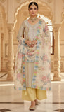 Sunahra – Beige & Yellow Embroidered Unstitched Suit