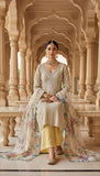 Sunahra – Beige & Yellow Embroidered Unstitched Suit