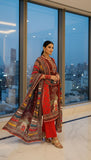 Maharani – Red & Maroon Embroidered Unstitched Suit