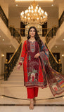Maharani – Red & Maroon Embroidered Unstitched Suit