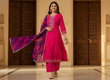 Rani Fuchsia Embroidered suit set