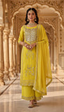 Sunshine Royale – Yellow Zari Embroidered Palazzo Suit Set