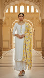 Golden Hour:  Unstitched Suit with Floral Dupatta