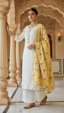 Golden Hour:  Unstitched Suit with Floral Dupatta