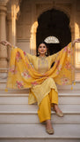 Suraj – Sunshine Yellow Embroidered Unstitched Suit