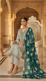 Hara Bhara – Sage Green & Cream Embroidered Unstitched Suit