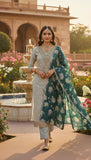 Hara Bhara – Sage Green & Cream Embroidered Unstitched Suit