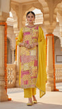 Ananya – Golden Yellow Embroidered Unstitched Suit