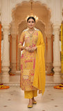 Ananya – Golden Yellow Embroidered Unstitched Suit